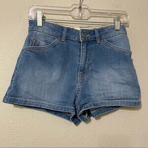 Roxy High Rise Super Short Jean Shorts Womens 26 Blue Denim Stretch Beach Summer